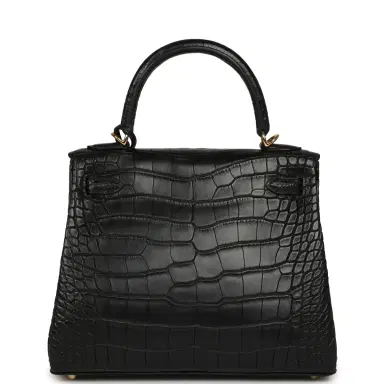 HERMÈS Hermes Kelly Retourne 25 Black Matte Alligator Gold Hardware | Thumbnail 4 HERMÈS Hermes Kelly Retourne 25 Black Matte Alligator Gold Hardware | Thumbnail 4