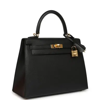 HERMÈS Hermes Kelly Sellier 25 Black Verso Madame Gold Hardware | Thumbnail 2 HERMÈS Hermes Kelly Sellier 25 Black Verso Madame Gold Hardware | Thumbnail 2
