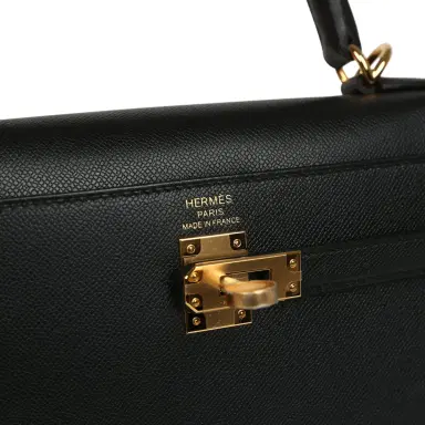 HERMÈS Hermes Kelly Sellier 25 Black Verso Madame Gold Hardware | Thumbnail 7 HERMÈS Hermes Kelly Sellier 25 Black Verso Madame Gold Hardware | Thumbnail 7