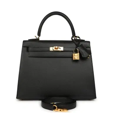 HERMÈS Hermes Kelly Sellier 25 Black Verso Madame Gold Hardware | Thumbnail 1 HERMÈS Hermes Kelly Sellier 25 Black Verso Madame Gold Hardware | Thumbnail 1
