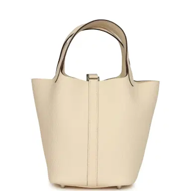 HERMÈS Hermes Picotin Lock 18 Nata Clemence Palladium Hardware | Thumbnail 4 HERMÈS Hermes Picotin Lock 18 Nata Clemence Palladium Hardware | Thumbnail 4