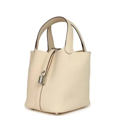 HERMÈS Hermes Picotin Lock 18 Nata Clemence Palladium Hardware | Thumbnail 5 HERMÈS Hermes Picotin Lock 18 Nata Clemence Palladium Hardware | Thumbnail 5