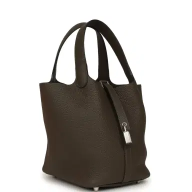 HERMÈS Hermes Picotin Lock 18 Vert Loden Clemence Palladium Hardware | Thumbnail 2 HERMÈS Hermes Picotin Lock 18 Vert Loden Clemence Palladium Hardware | Thumbnail 2