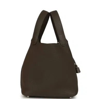 HERMÈS Hermes Picotin Lock 18 Vert Loden Clemence Palladium Hardware | Thumbnail 3 HERMÈS Hermes Picotin Lock 18 Vert Loden Clemence Palladium Hardware | Thumbnail 3