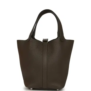HERMÈS Hermes Picotin Lock 18 Vert Loden Clemence Palladium Hardware | Thumbnail 4 HERMÈS Hermes Picotin Lock 18 Vert Loden Clemence Palladium Hardware | Thumbnail 4