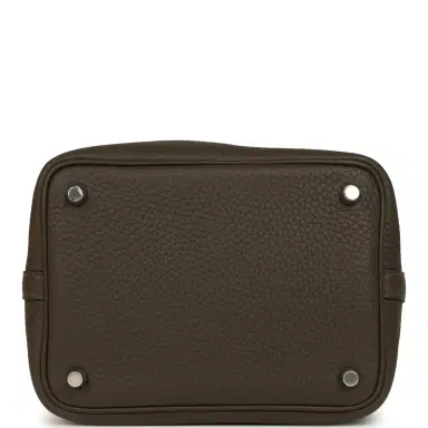 HERMÈS Hermes Picotin Lock 18 Vert Loden Clemence Palladium Hardware | Thumbnail 6 HERMÈS Hermes Picotin Lock 18 Vert Loden Clemence Palladium Hardware | Thumbnail 6