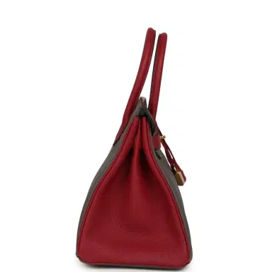 HERMÈS Hermes Special Order (HSS) Birkin 30 Etain and Rouge Grenat Togo Gold Hardware | Thumbnail 3 HERMÈS Hermes Special Order (HSS) Birkin 30 Etain and Rouge Grenat Togo Gold Hardware | Thumbnail 3
