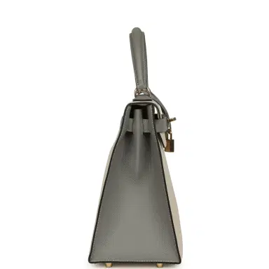 HERMÈS Hermes Special Order (HSS) Kelly Sellier 28 Craie and Gris Mouette Epsom Permabrass Hardware | Thumbnail 3 HERMÈS Hermes Special Order (HSS) Kelly Sellier 28 Craie and Gris Mouette Epsom Permabrass Hardware | Thumbnail 3