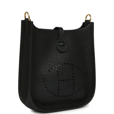 HERMÈS Pre-owned Hermes Evelyne TPM Black Clemence Gold Hardware | Thumbnail 2 HERMÈS Pre-owned Hermes Evelyne TPM Black Clemence Gold Hardware | Thumbnail 2