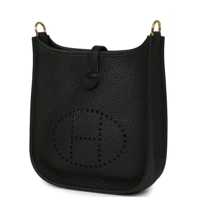 HERMÈS Pre-owned Hermes Evelyne TPM Black Clemence Gold Hardware | Thumbnail 5 HERMÈS Pre-owned Hermes Evelyne TPM Black Clemence Gold Hardware | Thumbnail 5