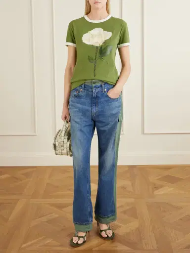 Acne Studios Etza Printed Cotton And Hemp-blend T-shirt | Thumbnail 2 Acne Studios Etza Printed Cotton And Hemp-blend T-shirt | Thumbnail 2