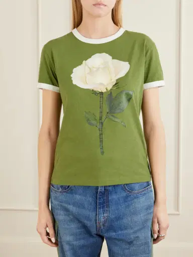 Acne Studios Etza Printed Cotton And Hemp-blend T-shirt | Thumbnail 3 Acne Studios Etza Printed Cotton And Hemp-blend T-shirt | Thumbnail 3