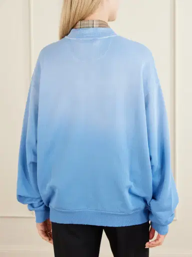Acne Studios Fiah Garment-dyed Printed Cotton-blend Jersey Zip-up Sweatshirt | Thumbnail 4 Acne Studios Fiah Garment-dyed Printed Cotton-blend Jersey Zip-up Sweatshirt | Thumbnail 4