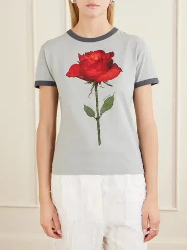 Acne Studios Etza Printed Cotton And Hemp-blend T-shirt | Thumbnail 3 Acne Studios Etza Printed Cotton And Hemp-blend T-shirt | Thumbnail 3