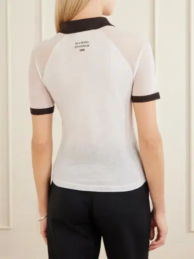 Acne Studios Color-block Lyocell And Wool-blend Jersey Polo Shirt | Thumbnail 4 Acne Studios Color-block Lyocell And Wool-blend Jersey Polo Shirt | Thumbnail 4