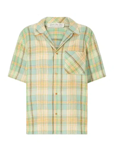 God’s True Cashmere Lime Moss Checked Linen Shirt | Thumbnail 1 God’s True Cashmere Lime Moss Checked Linen Shirt | Thumbnail 1