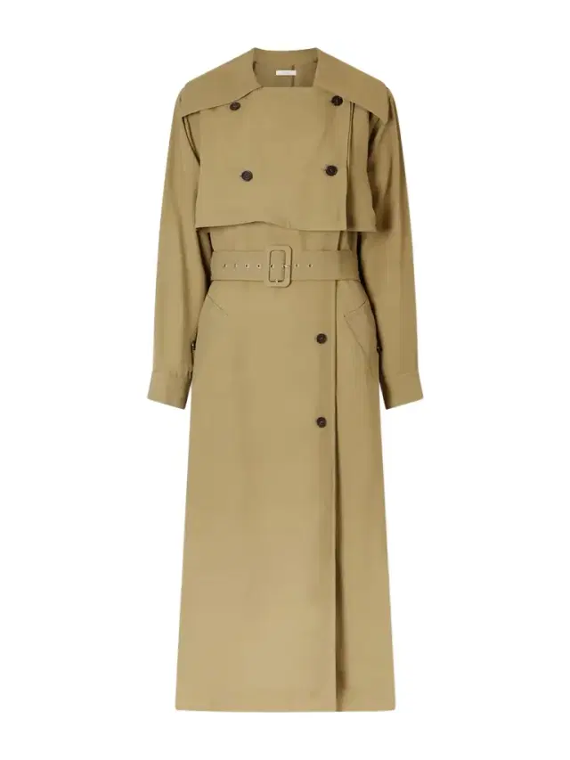 Double-breasted Belted Drill Trench at Double-breasted Belted Drill Trench at