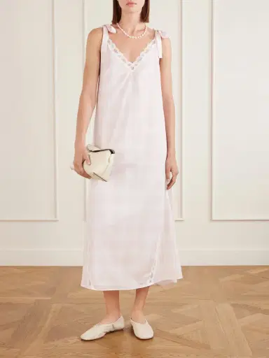 Posse Marylin Gingham Lace-trimmed Cotton Maxi Dress | Thumbnail 2 Posse Marylin Gingham Lace-trimmed Cotton Maxi Dress | Thumbnail 2