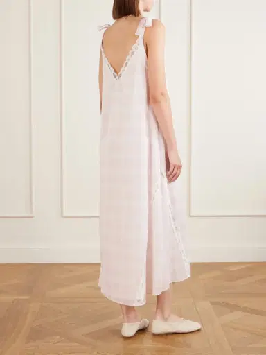 Posse Marylin Gingham Lace-trimmed Cotton Maxi Dress | Thumbnail 3 Posse Marylin Gingham Lace-trimmed Cotton Maxi Dress | Thumbnail 3