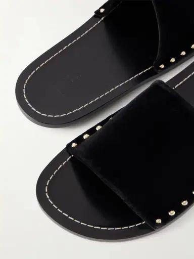 TOTEME Studded Velvet Slides | Thumbnail 5 TOTEME Studded Velvet Slides | Thumbnail 5