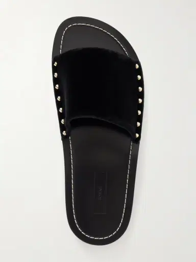 TOTEME Studded Velvet Slides | Thumbnail 6 TOTEME Studded Velvet Slides | Thumbnail 6