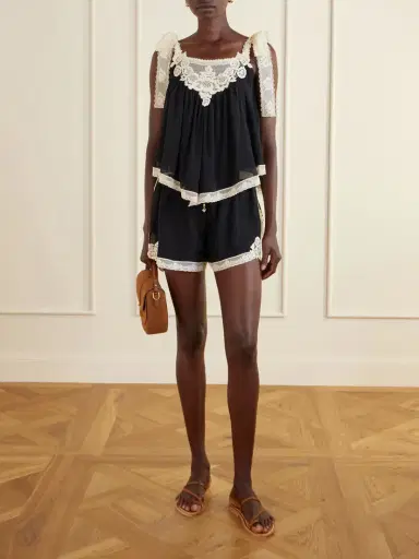 Zimmermann Roselight Lace-trimmed Cotton And Silk-blend Cami Top | Thumbnail 2 Zimmermann Roselight Lace-trimmed Cotton And Silk-blend Cami Top | Thumbnail 2