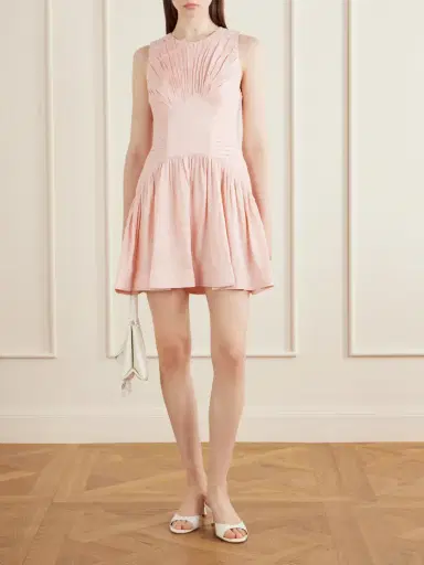 Aje Medea Gathered Linen-blend Mini Dress | Thumbnail 2 Aje Medea Gathered Linen-blend Mini Dress | Thumbnail 2
