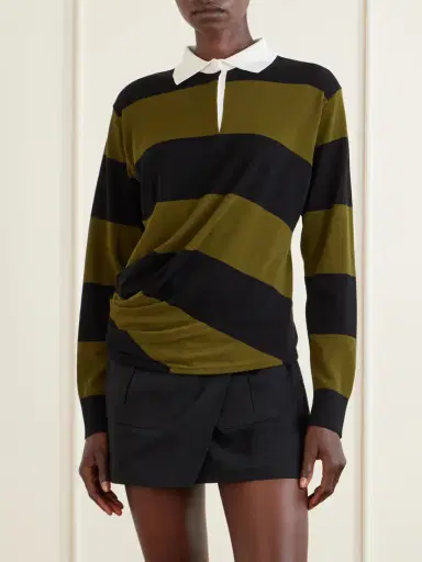 Proenza Schouler Corinna Striped Cotton-knit Polo Shirt | Thumbnail 3 Proenza Schouler Corinna Striped Cotton-knit Polo Shirt | Thumbnail 3