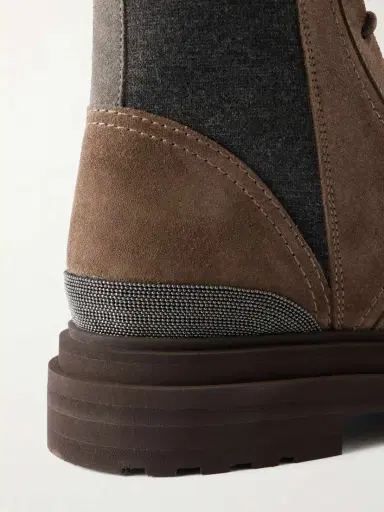 Brunello Cucinelli Suede Ankle Combat Boots | Thumbnail 5 Brunello Cucinelli Suede Ankle Combat Boots | Thumbnail 5