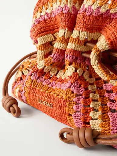 Loewe + Paula's Ibiza Flamenco Mini Leather-trimmed Crocheted Raffia Clutch | Thumbnail 5 Loewe + Paula's Ibiza Flamenco Mini Leather-trimmed Crocheted Raffia Clutch | Thumbnail 5