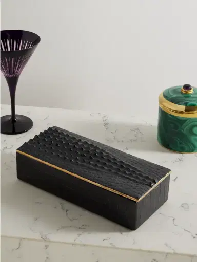 L'Objet Gold-plated Croc-effect Porcelain Trinket Box | Thumbnail 2 L'Objet Gold-plated Croc-effect Porcelain Trinket Box | Thumbnail 2