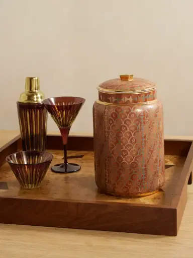 L'Objet Ashanti Large Gold-plated Earthenware Canister | Thumbnail 2 L'Objet Ashanti Large Gold-plated Earthenware Canister | Thumbnail 2