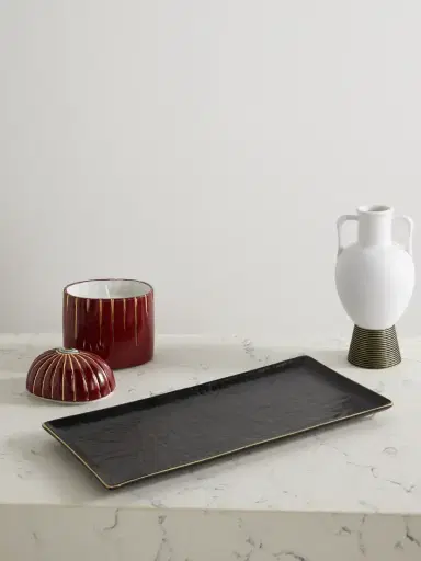 L'Objet Gold-plated Croc-effect Porcelain Tray | Thumbnail 2 L'Objet Gold-plated Croc-effect Porcelain Tray | Thumbnail 2