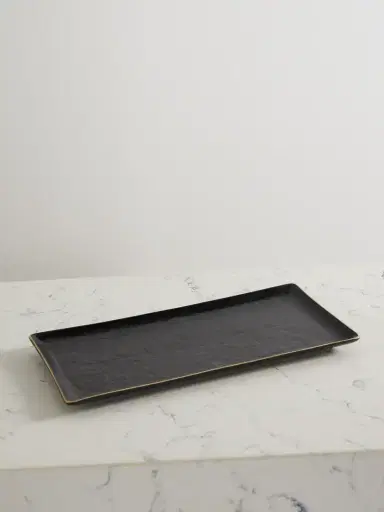 L'Objet Gold-plated Croc-effect Porcelain Tray | Thumbnail 1 L'Objet Gold-plated Croc-effect Porcelain Tray | Thumbnail 1