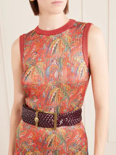 Etro Pegaso Logo-embellished Woven Leather Belt | Thumbnail 2 Etro Pegaso Logo-embellished Woven Leather Belt | Thumbnail 2