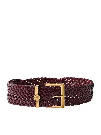 Etro Pegaso Logo-embellished Woven Leather Belt | Thumbnail 1 Etro Pegaso Logo-embellished Woven Leather Belt | Thumbnail 1