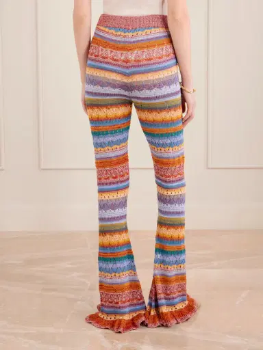 Etro Striped Open-knit Cotton Straight-leg Pants | Thumbnail 3 Etro Striped Open-knit Cotton Straight-leg Pants | Thumbnail 3