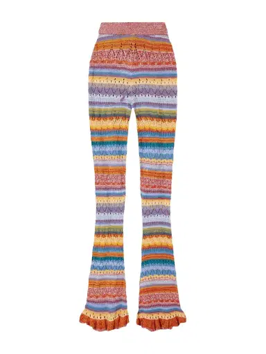 Etro Striped Open-knit Cotton Straight-leg Pants | Thumbnail 1 Etro Striped Open-knit Cotton Straight-leg Pants | Thumbnail 1