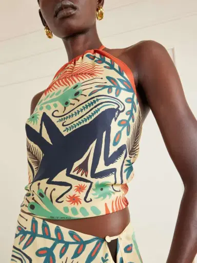 Etro Triangle Floral-print Silk-twill Top | Thumbnail 4 Etro Triangle Floral-print Silk-twill Top | Thumbnail 4