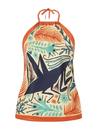 Etro Triangle Floral-print Silk-twill Top | Thumbnail 1 Etro Triangle Floral-print Silk-twill Top | Thumbnail 1