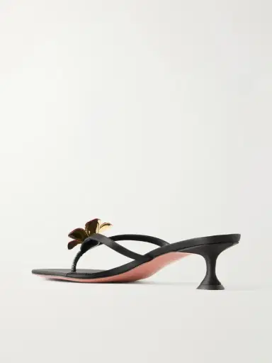 Amina Muaddi Vittoria 45 Satin Thong Sandals | Thumbnail 3 Amina Muaddi Vittoria 45 Satin Thong Sandals | Thumbnail 3