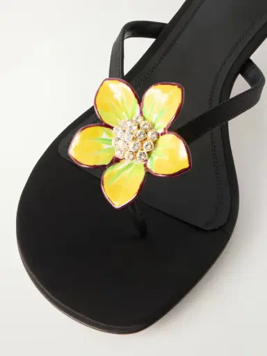 Amina Muaddi Vittoria 45 Satin Thong Sandals | Thumbnail 5 Amina Muaddi Vittoria 45 Satin Thong Sandals | Thumbnail 5