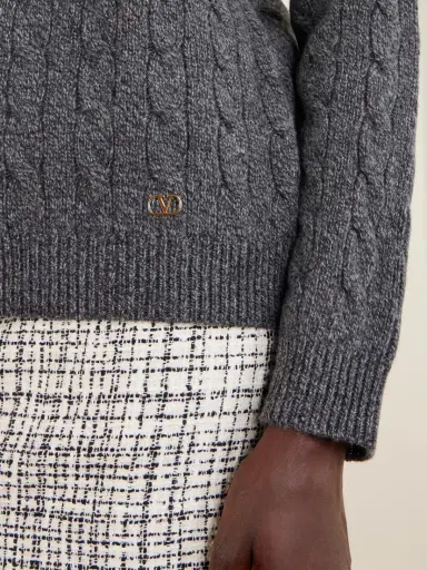 Valentino Garavani Cable-knit Wool Sweater | Thumbnail 5 Valentino Garavani Cable-knit Wool Sweater | Thumbnail 5