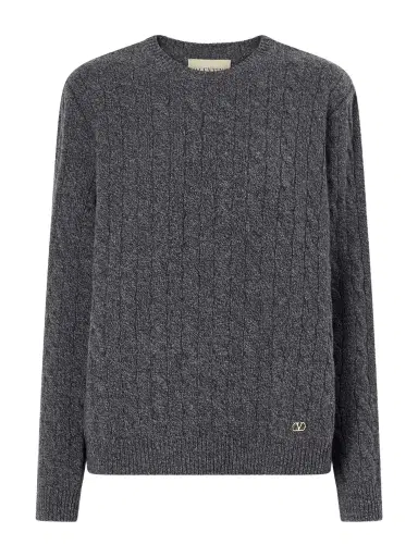 Valentino Garavani Cable-knit Wool Sweater | Thumbnail 1 Valentino Garavani Cable-knit Wool Sweater | Thumbnail 1