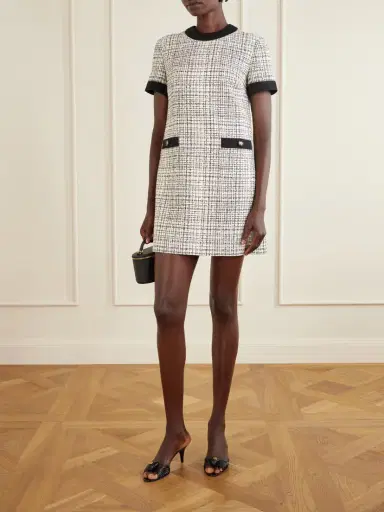 Valentino Garavani Checked Cotton-blend Tweed Mini Dress | Thumbnail 2 Valentino Garavani Checked Cotton-blend Tweed Mini Dress | Thumbnail 2