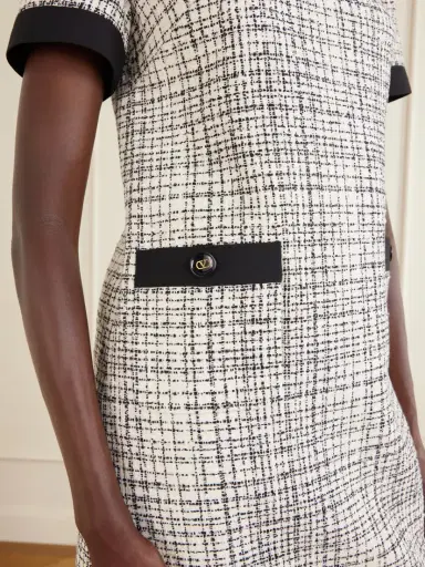 Valentino Garavani Checked Cotton-blend Tweed Mini Dress | Thumbnail 4 Valentino Garavani Checked Cotton-blend Tweed Mini Dress | Thumbnail 4