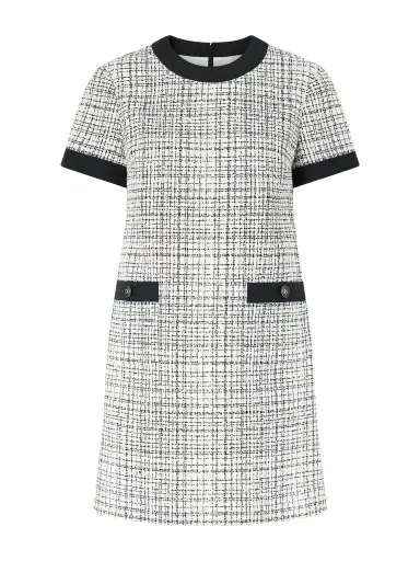 Valentino Garavani Checked Cotton-blend Tweed Mini Dress | Thumbnail 1 Valentino Garavani Checked Cotton-blend Tweed Mini Dress | Thumbnail 1