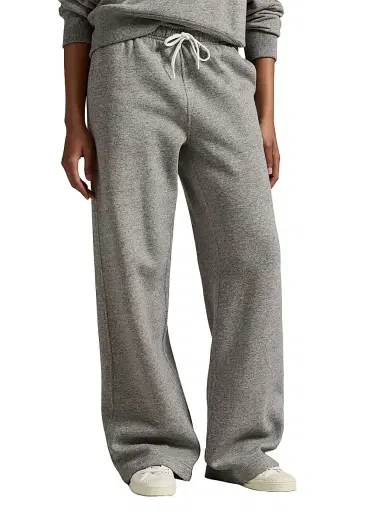 Polo Ralph Lauren Women's Drawstring Fleece Wide-Leg Sweatpants - Dark Vintage Heather - Size XL | Thumbnail 3 Polo Ralph Lauren Women's Drawstring Fleece Wide-Leg Sweatpants - Dark Vintage Heather - Size XL | Thumbnail 3
