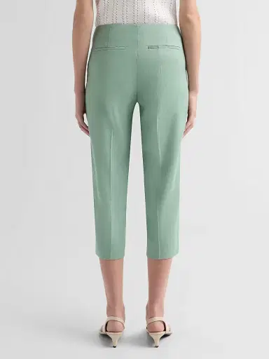 Theory Women's Linen-Blend Slit Capri Pants - Delicate Green | Thumbnail 3 Theory Women's Linen-Blend Slit Capri Pants - Delicate Green | Thumbnail 3