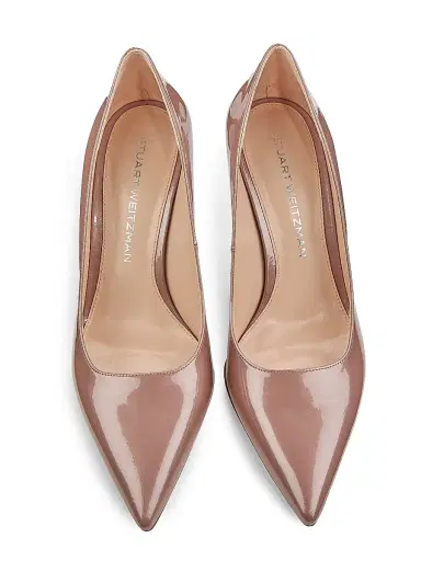 Stuart Weitzman Women's Stuart Power 85MM Patent Leather Pumps - Almost Mauve - Size 9.5 | Thumbnail 4 Stuart Weitzman Women's Stuart Power 85MM Patent Leather Pumps - Almost Mauve - Size 9.5 | Thumbnail 4